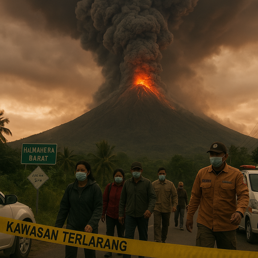 Gunung Ibu Erupsi 78 Kali dalam Sehari, Status Masih Waspada