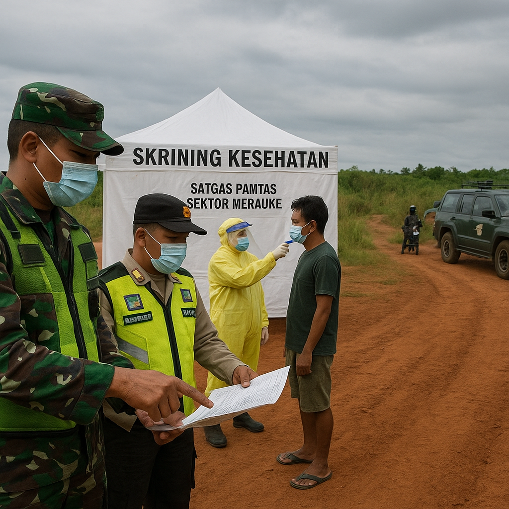 Peningkatan Patroli Perbatasan RI-PNG di Sektor Merauke untuk Cegah Penyebaran Wabah