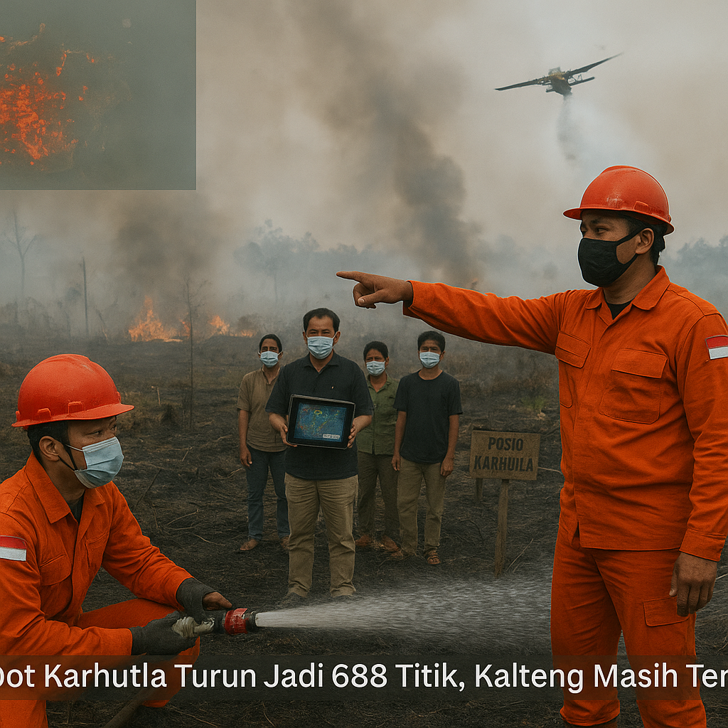 Hotspot Karhutla Turun Jadi 688 Titik, Kalteng Masih Tertinggi