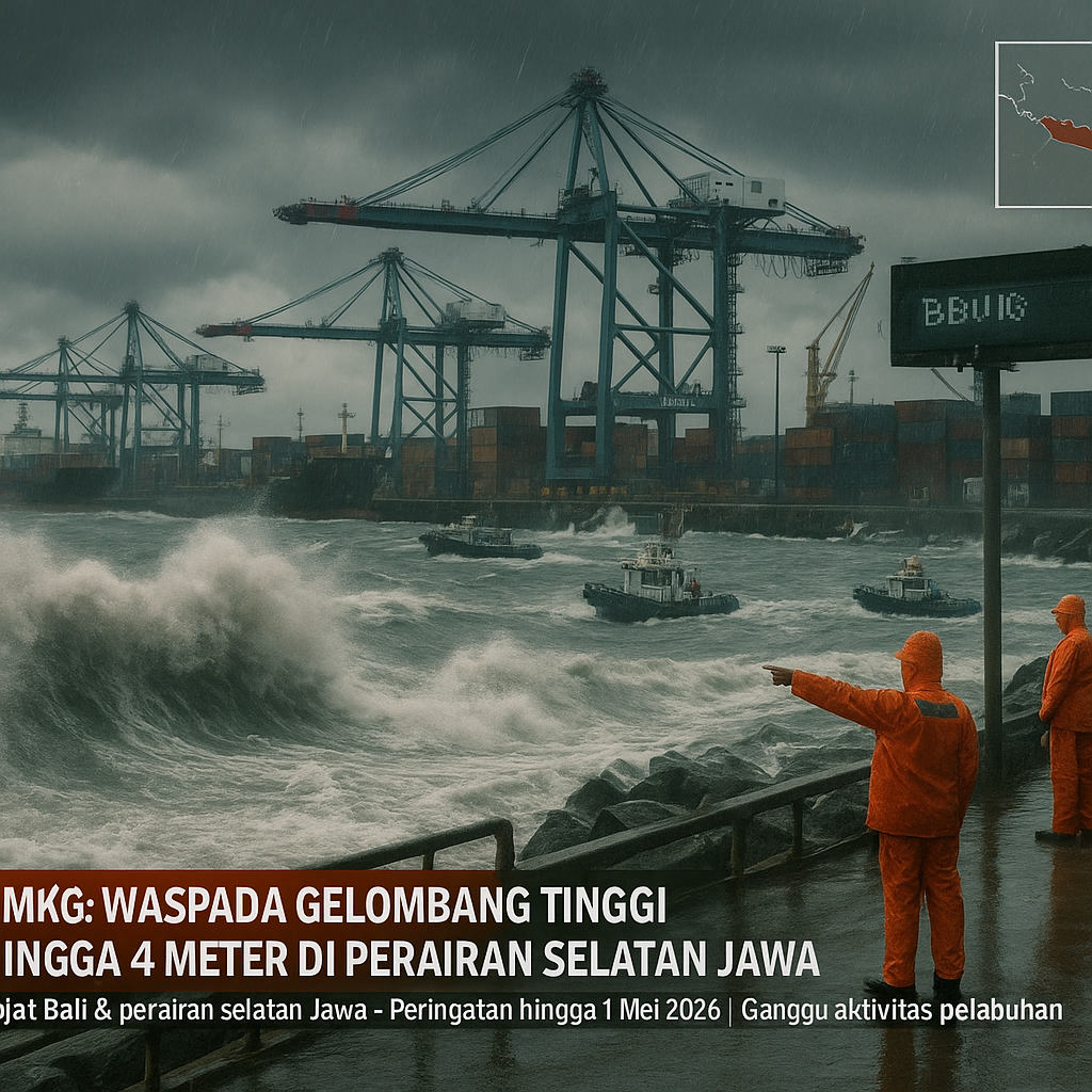 BMKG: Waspada Gelombang Tinggi Hingga 4 Meter di Perairan Selatan Jawa, Ganggu Aktivitas Pelabuhan