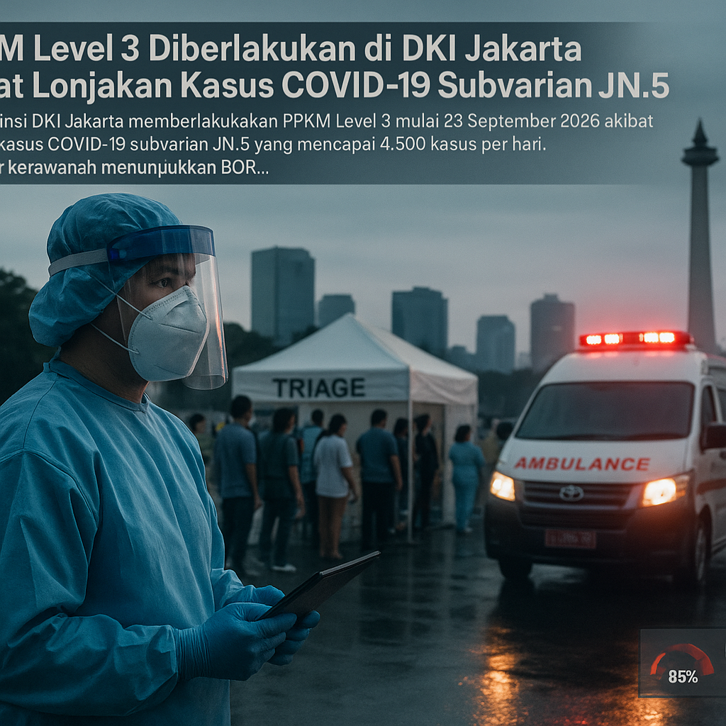 PPKM Level 3 Diberlakukan di DKI Jakarta Akibat Lonjakan Kasus COVID-19 Subvarian JN.5