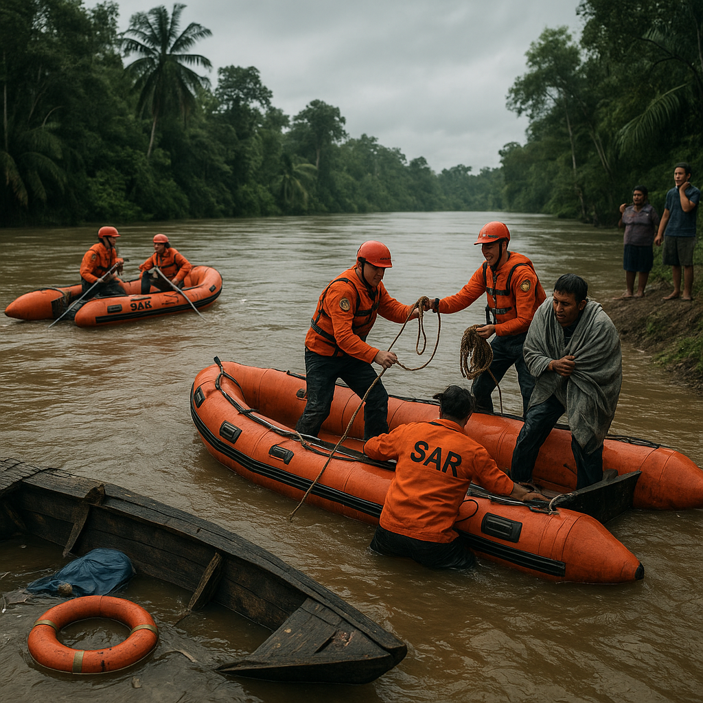 Aksi SAR di Kalimantan Tengah: Kapal Tenggelam di Sungai Kapuas, 20 Penambang Hilang