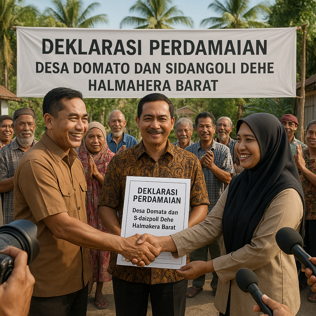 Usai Perselisihan, Warga Domato dan Sidangoli Dehe di Halmahera Barat Sepakat Berdamai