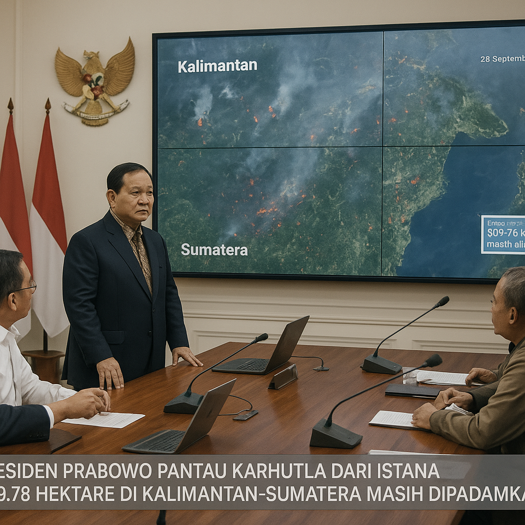 Presiden Prabowo Pantau Karhutla dari Istana, 209,78 Hektare di Kalimantan-Sumatera Masih Dipadamkan