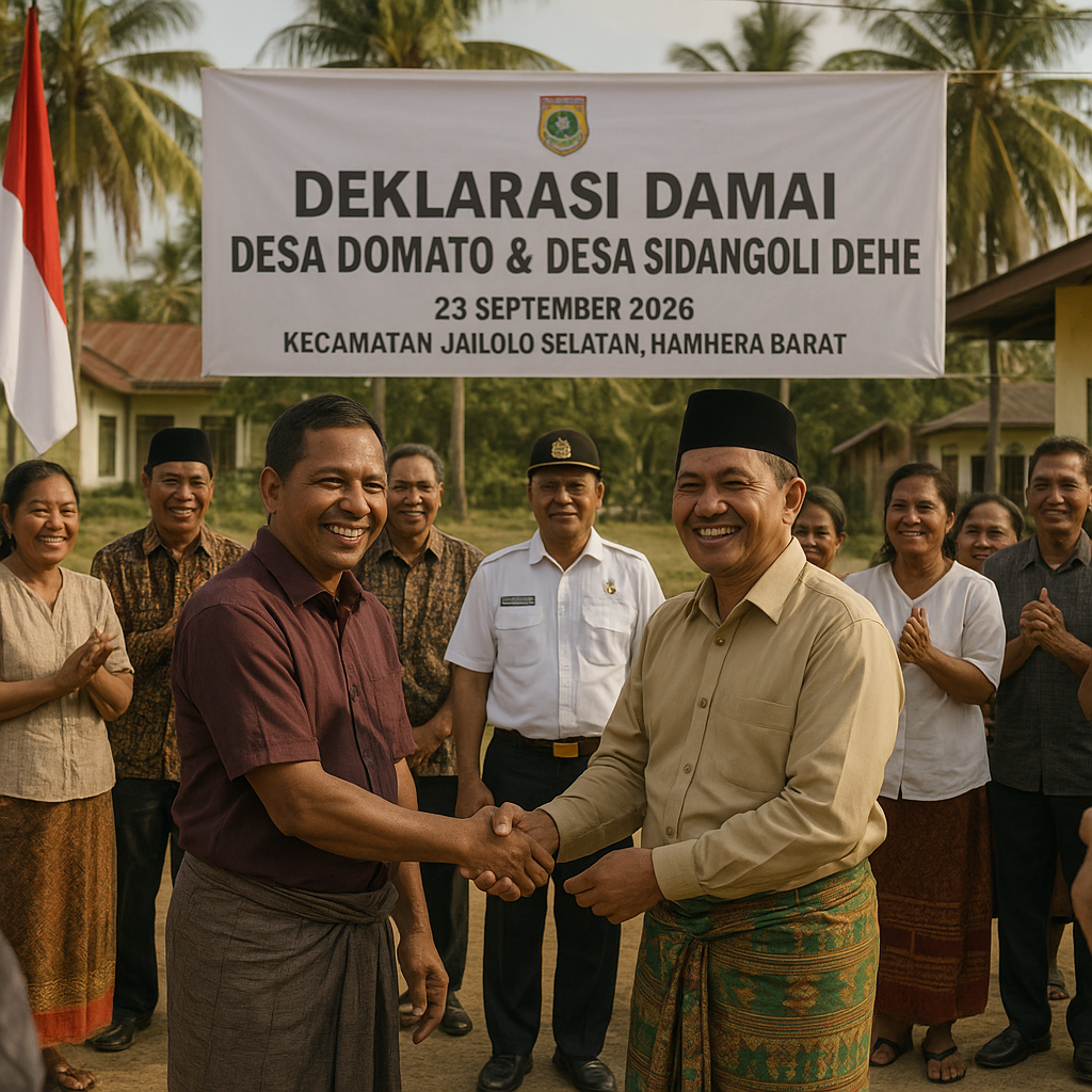 Usai Perselisihan, Warga Domato dan Sidangoli Dehe di Halmahera Barat Sepakat Berdamai