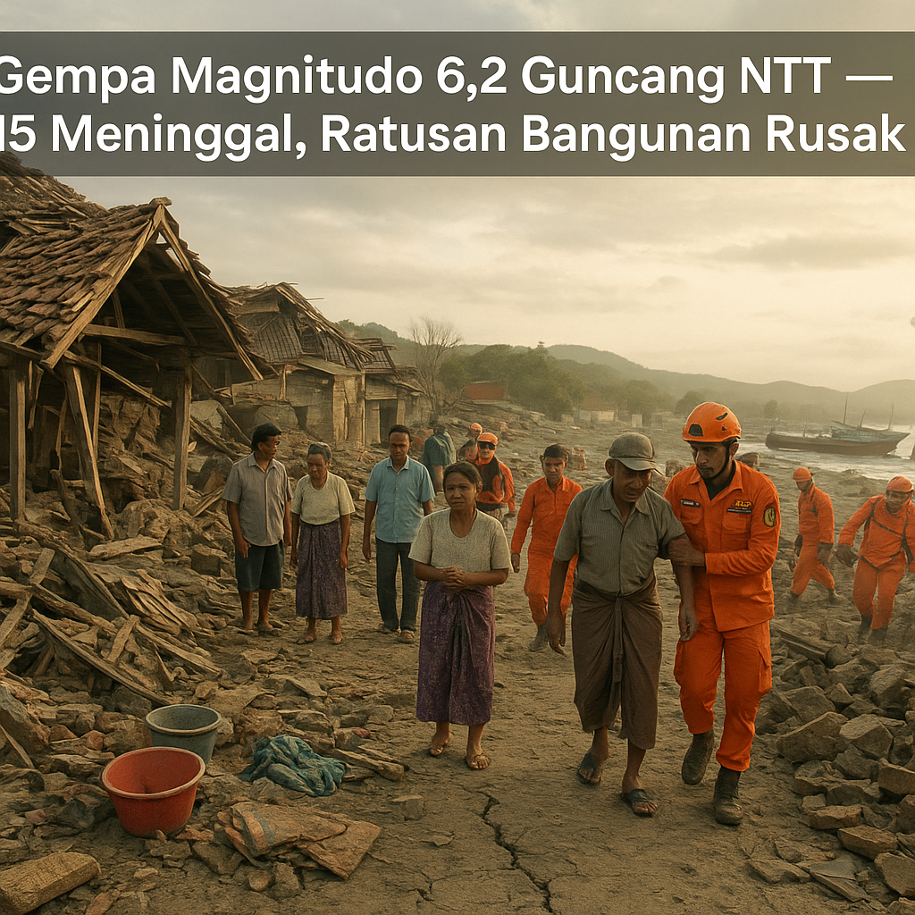 Gempa Magnitudo 6,2 Guncang NTT, 15 Meninggal dan Ratusan Bangunan Rusak