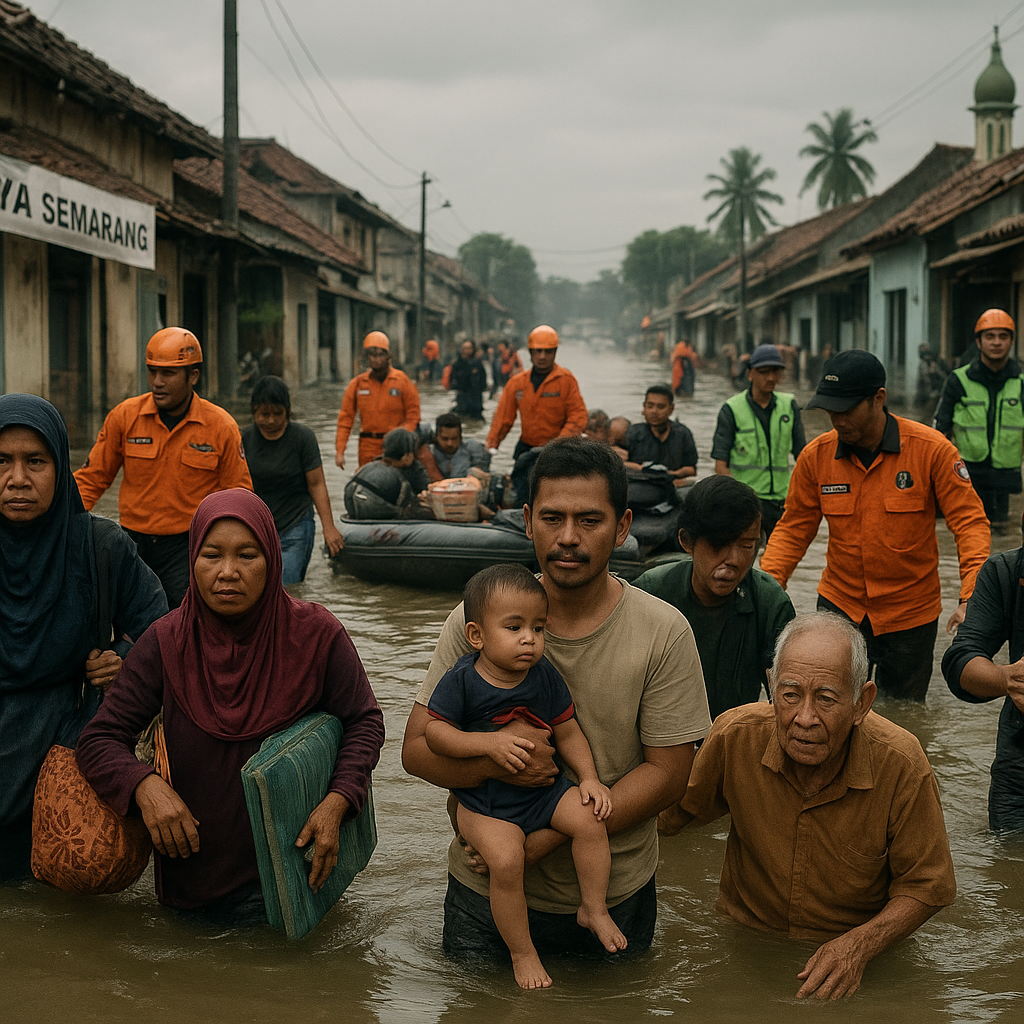 Banjir Rob Rendam 5 Kecamatan di Semarang, Ribuan Warga Mengungsi