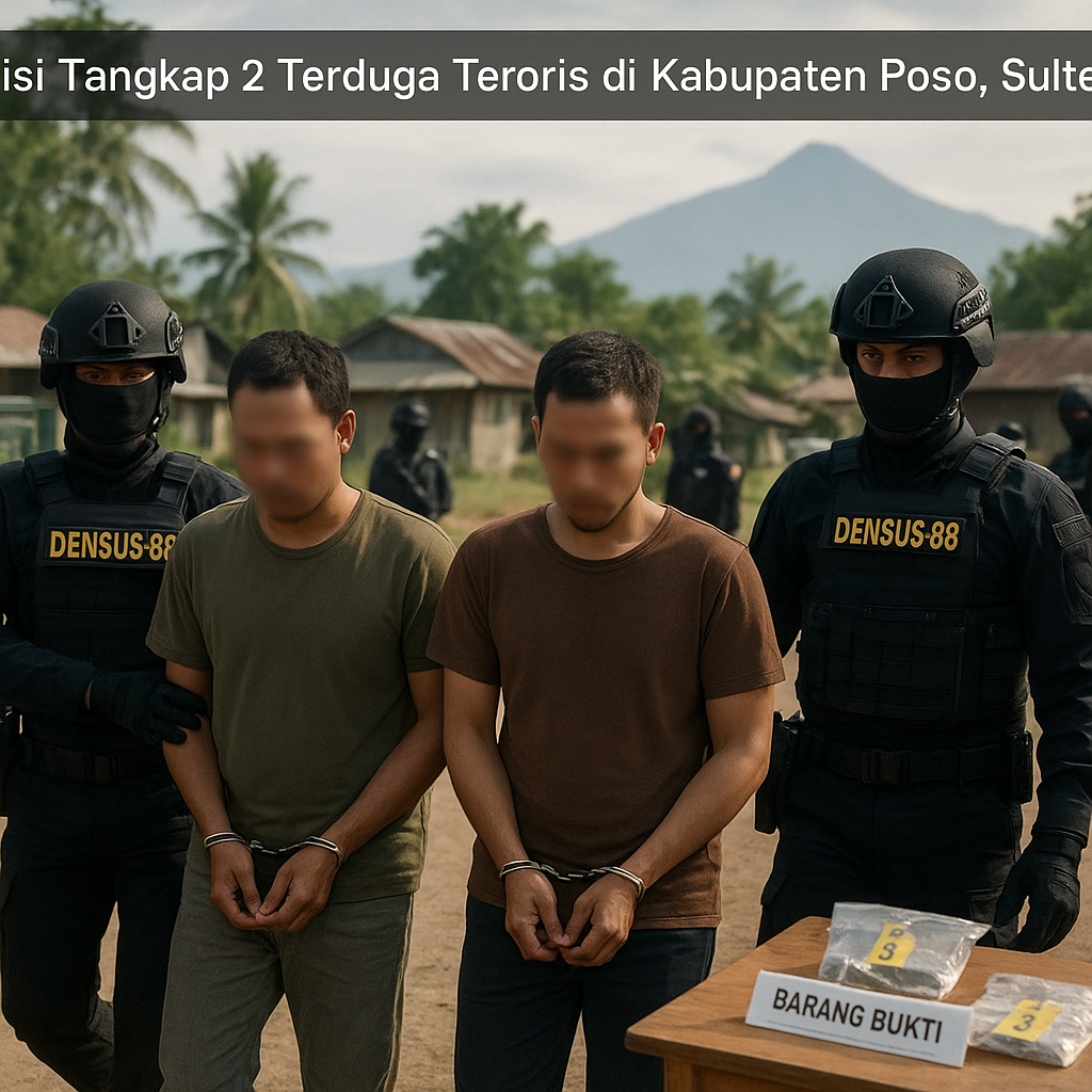 Polisi Tangkap 2 Terduga Teroris di Kabupaten Poso, Sulteng