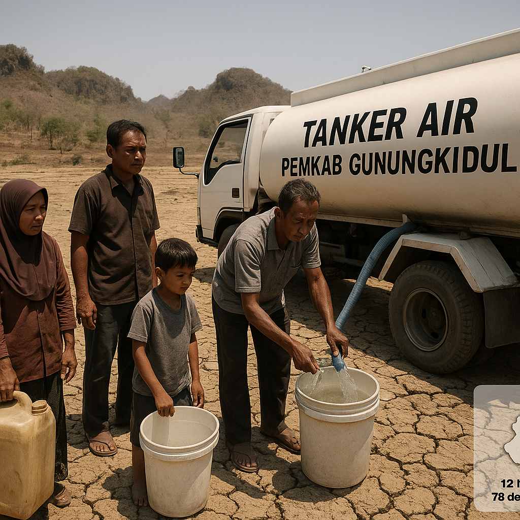 Kemarau Panjang Picu Krisis Air Bersih di Kabupaten Gunungkidul, DIY
