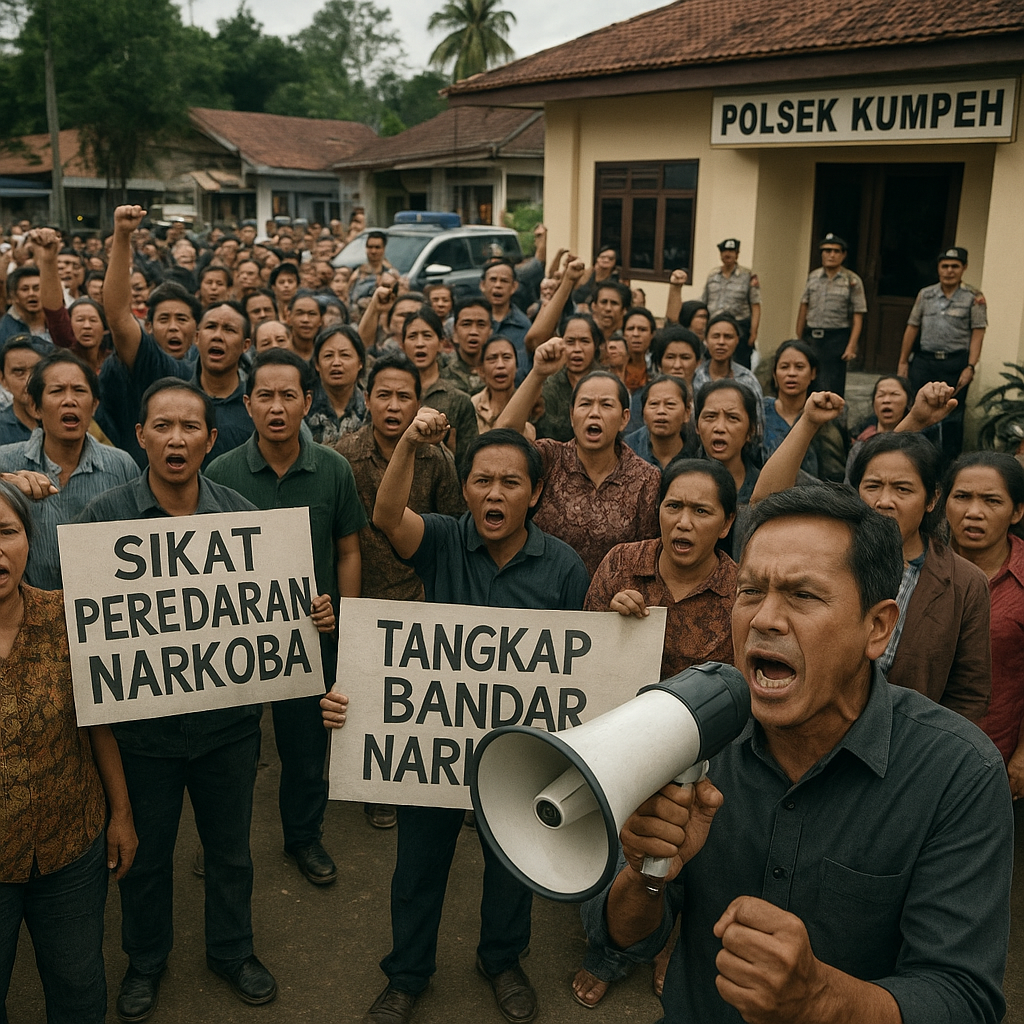 Ratusan Warga Kumpeh Geruduk Polsek, Desak Polisi Sikat Peredaran Narkoba