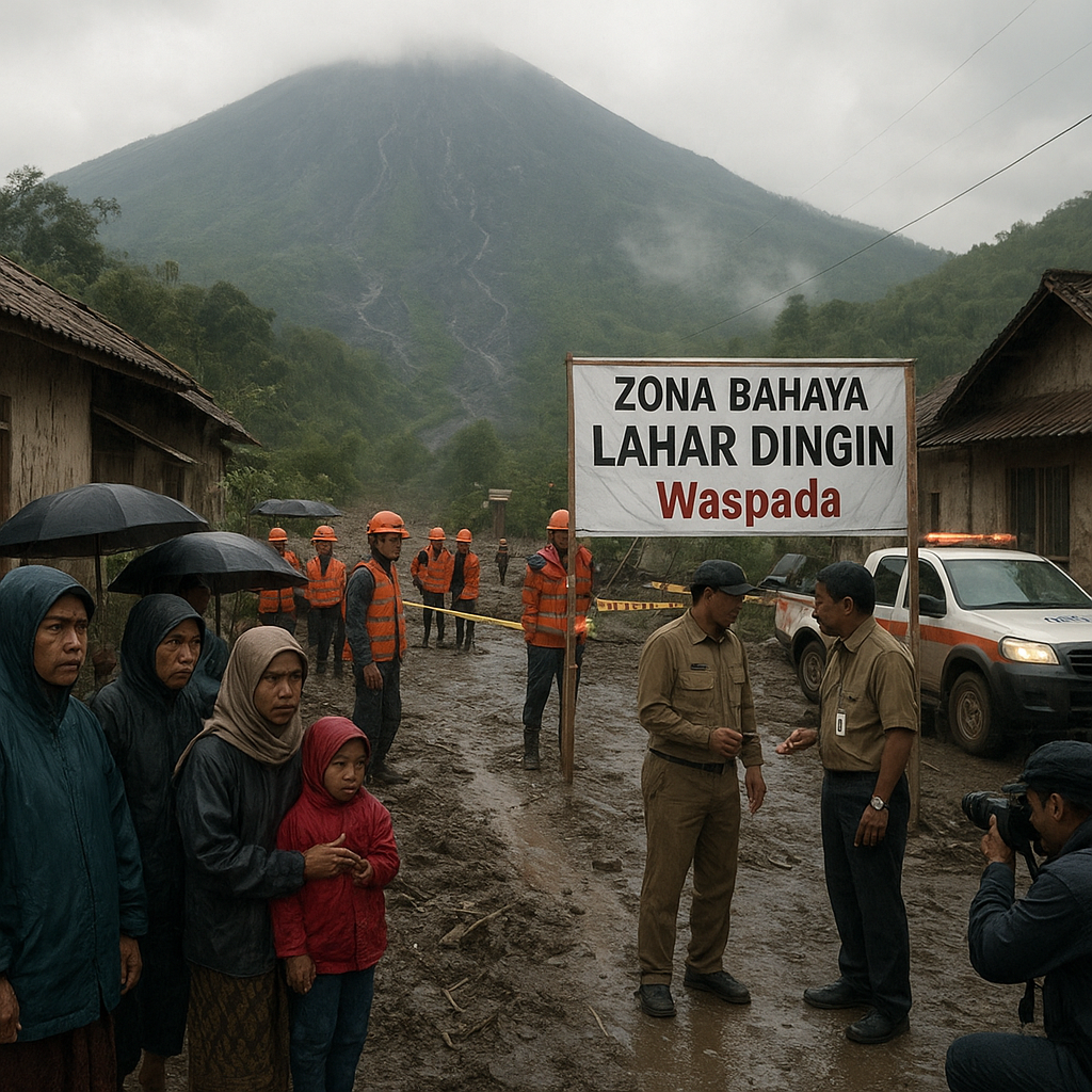 Ratusan Warga di Lereng Gunung Semeru Diimbau Waspada Ancaman Lahar Dingin Pasca Hujan Lebat