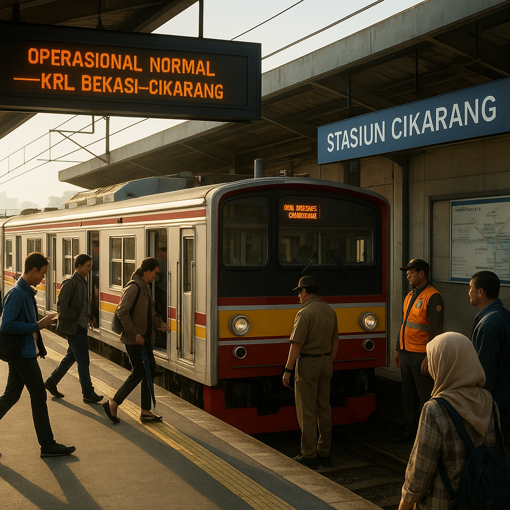 Pascainsiden, Layanan KRL Lintas Bekasi–Cikarang Kembali Normal