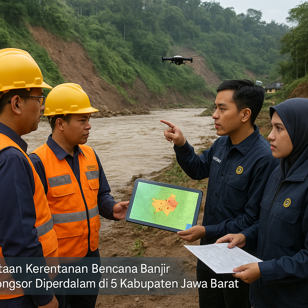 Pemetaan Kerentanan Bencana Banjir dan Longsor Diperdalam di 5 Kabupaten Jawa Barat