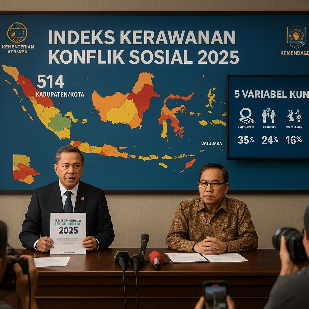 Kementerian ATR/BPN dan Kemendagri Rilis Indeks Kerawanan Konflik Sosial di 514 Kabupaten/Kota