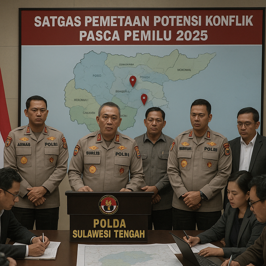 Polda Sulawesi Tengah Membentuk Satgas Pemetaan Potensi Konflik di 12 Kabupaten Pasca Pemilu