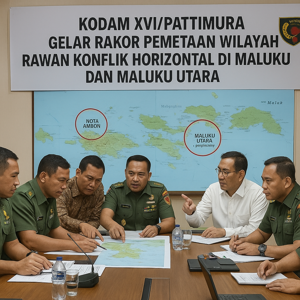 Kodam XVI/Pattimura Gelar Rakor Pemetaan Wilayah Rawan Konflik Horizontal di Maluku dan Maluku Utara