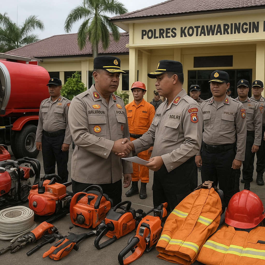 Wakapolda Kalteng Cek Sarpras Karhutla di Polres Kobar