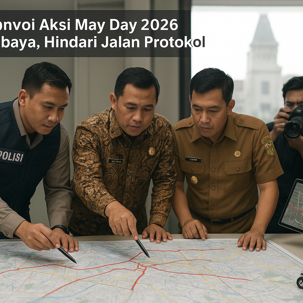 Rute Konvoi Aksi May Day 2026 di Surabaya, Hindari Jalan Protokol