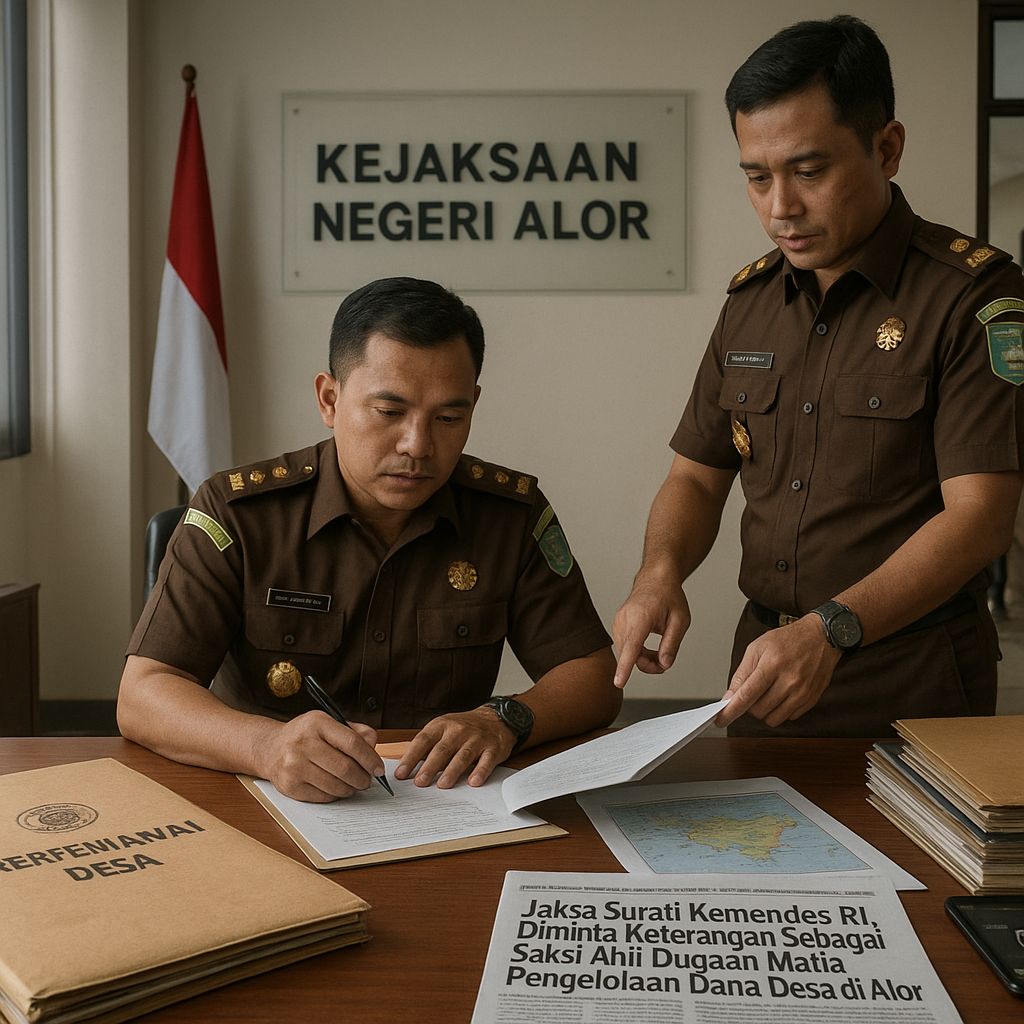 Jaksa Surati Kemendes RI, Diminta Keterangan Sebagai Saksi Ahli Dugaan Mafia Pengelolaan Dana Desa di Alor
