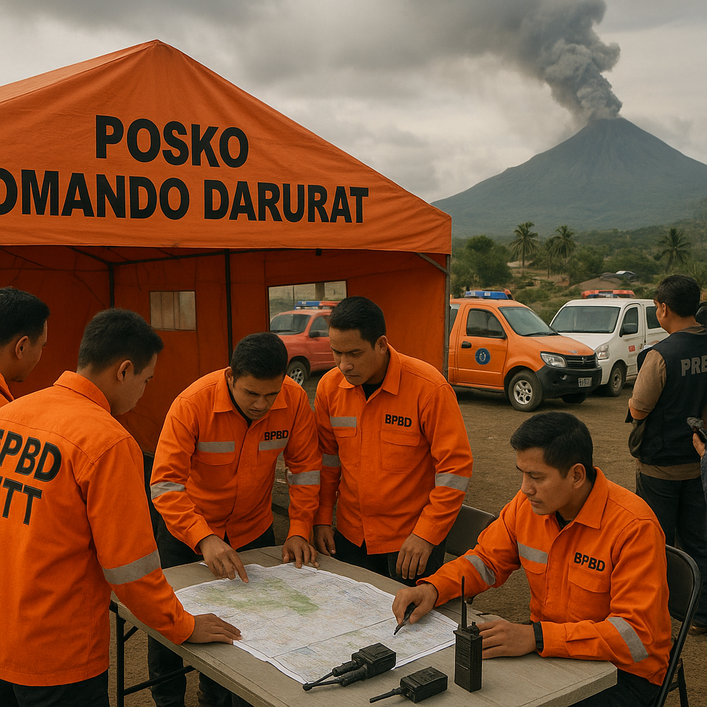BPBD Nusa Tenggara Timur Siagakan Posko Bencana Erupsi Gunung Api Lewotobi Laki-Laki