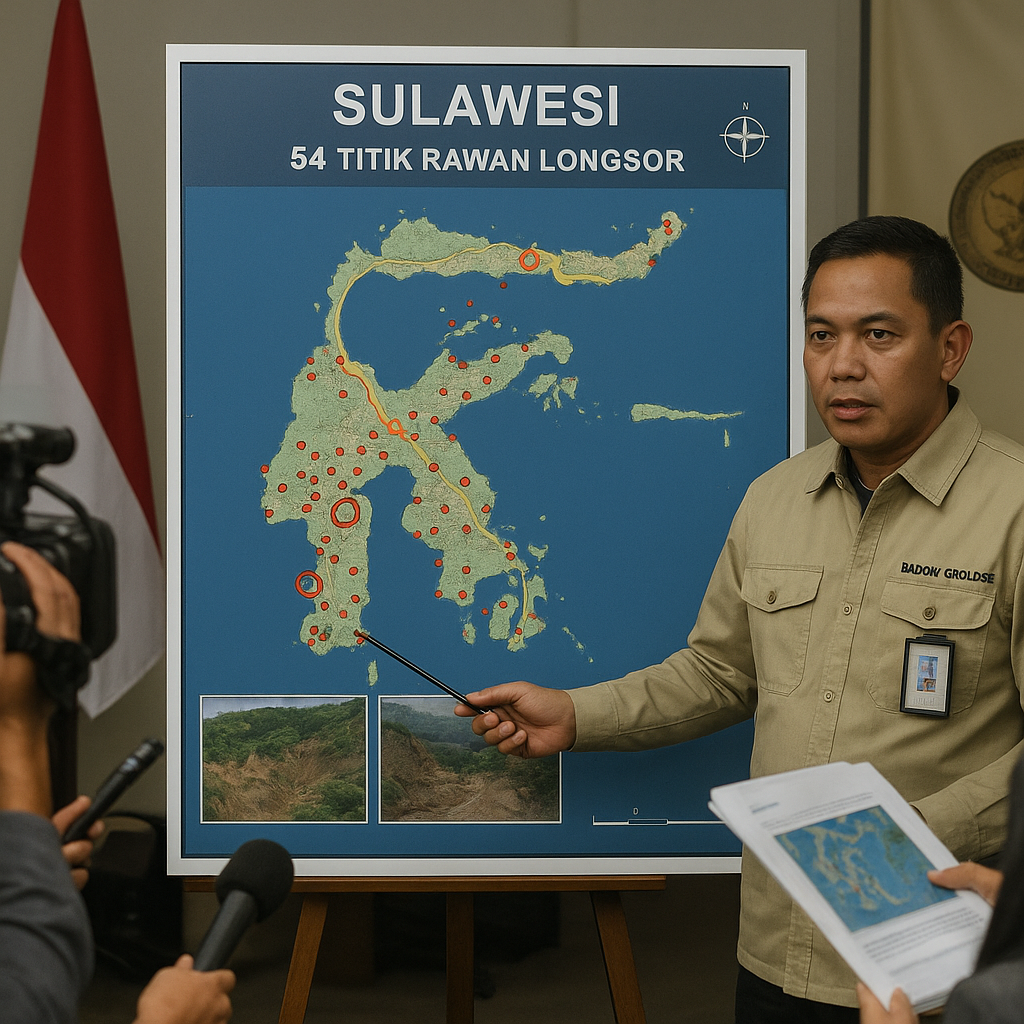 Pemetaan Baru Ungkap 54 Titik Rawan Longsor di Jalur Trans-Sulawesi