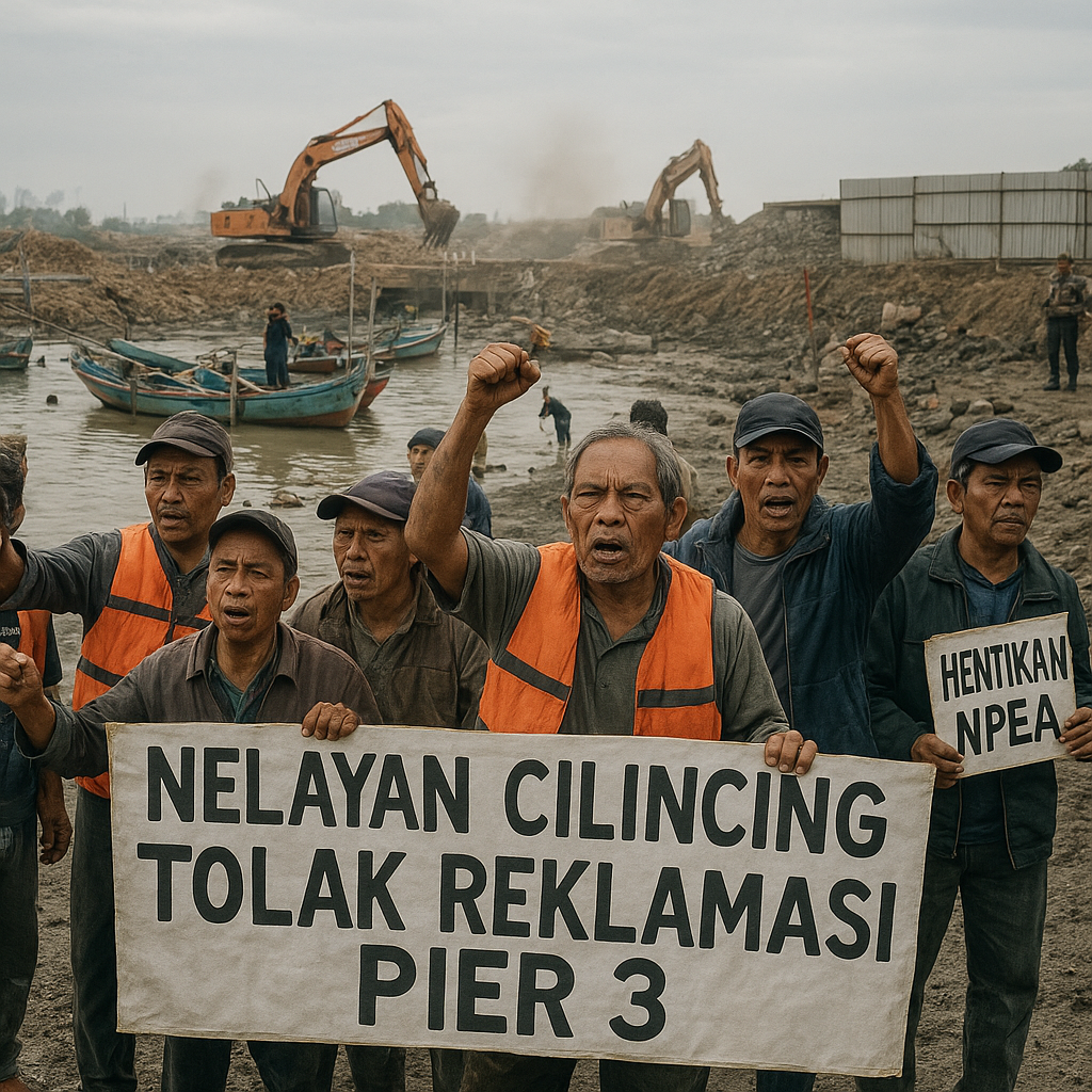 Nelayan Cilincing Protes Proyek yang Dinilai Ganggu Akses Muara