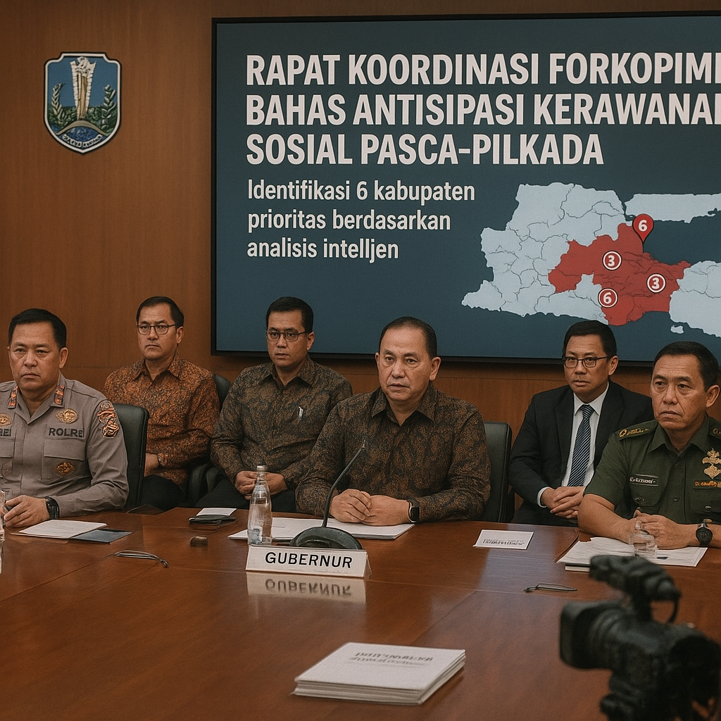 Rapat Koordinasi Forkopimda Jatim Bahas Antisipasi Kerawanan Sosial Pasca-Pilkada