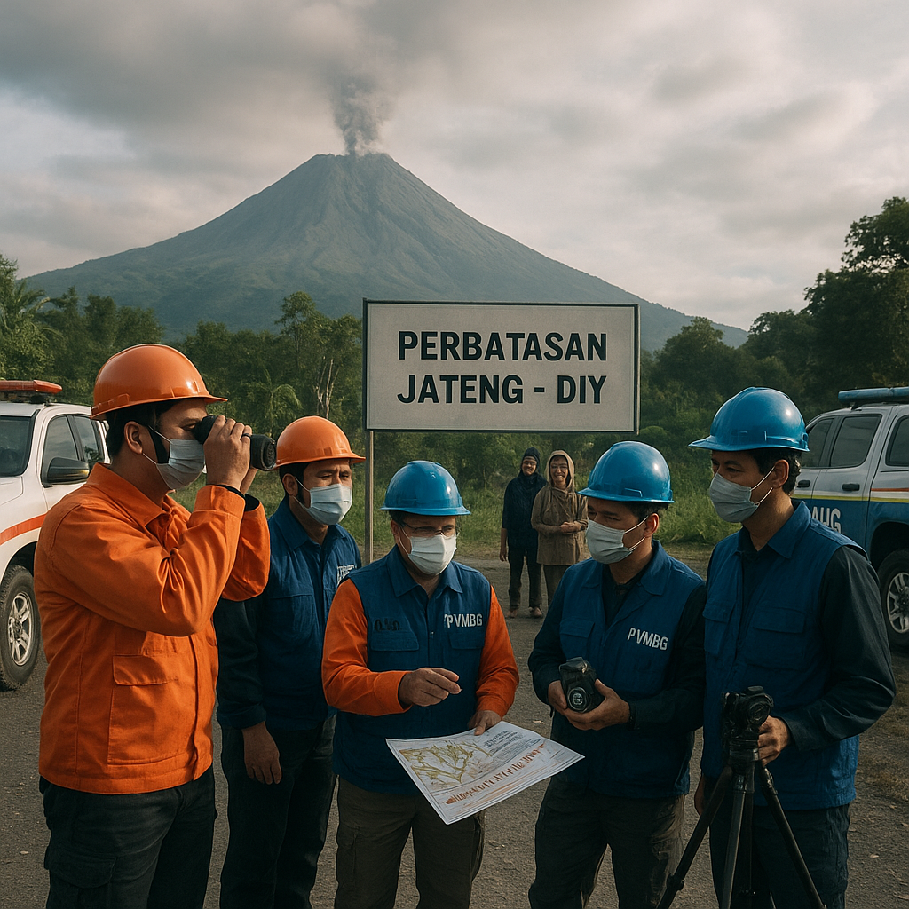 BPBD dan PVMBG Kerahkan Tim Pantau Peningkatan Aktivitas Gunung Merapi di Perbatasan Jateng-DIY