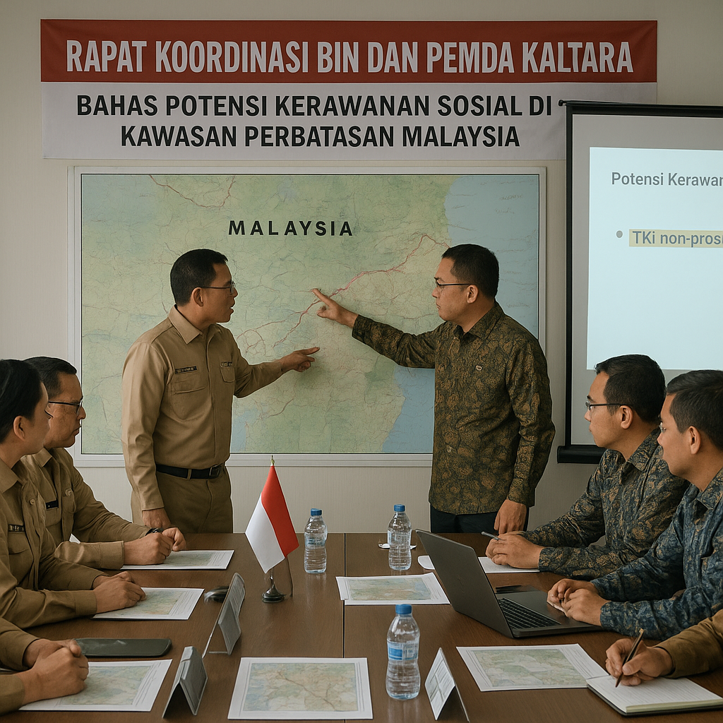 Rapat Koordinasi BIN dan Pemda Kaltara Bahas Potensi Kerawanan Sosial di Kawasan Perbatasan Malaysia