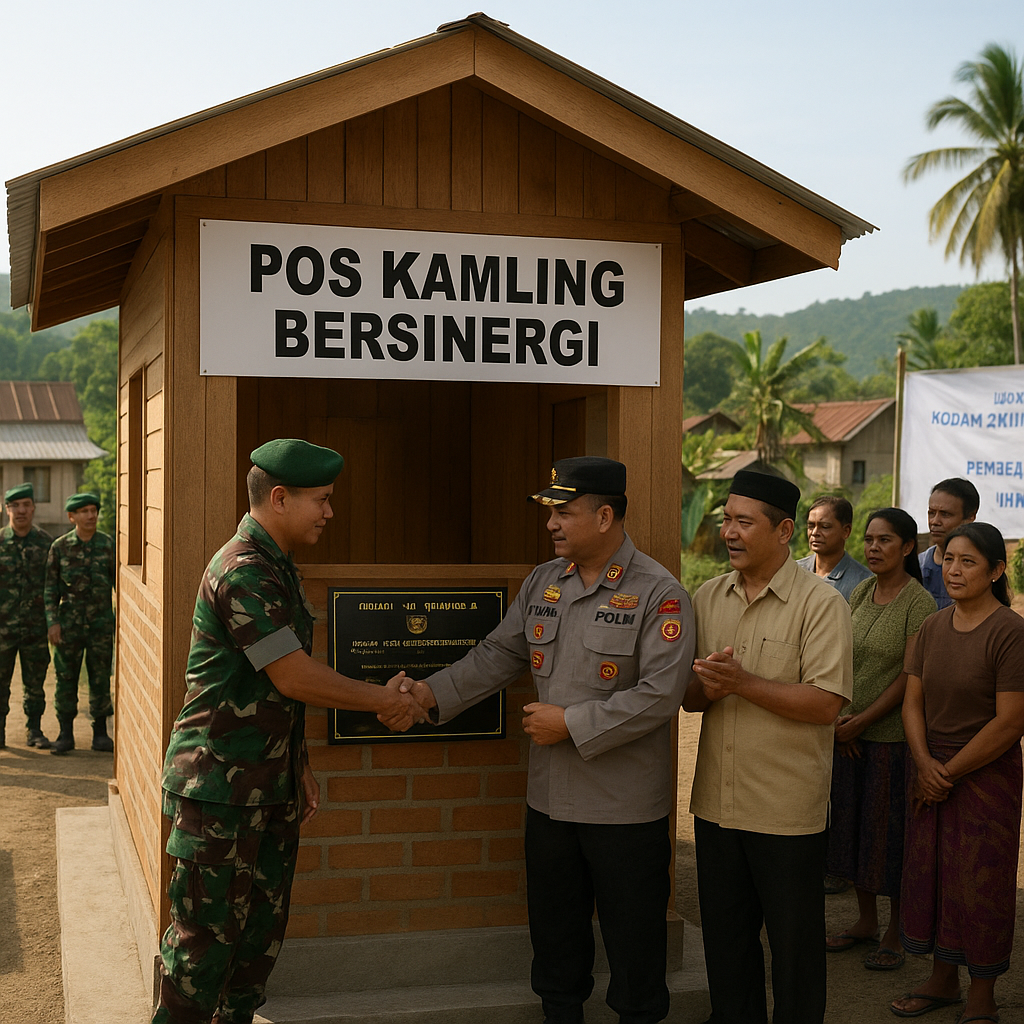 Pembangunan Pos Kamling Bersinergi TNI-Polri di 15 Desa Rawan Narkoba dan Konflik di Sulawesi Tengah