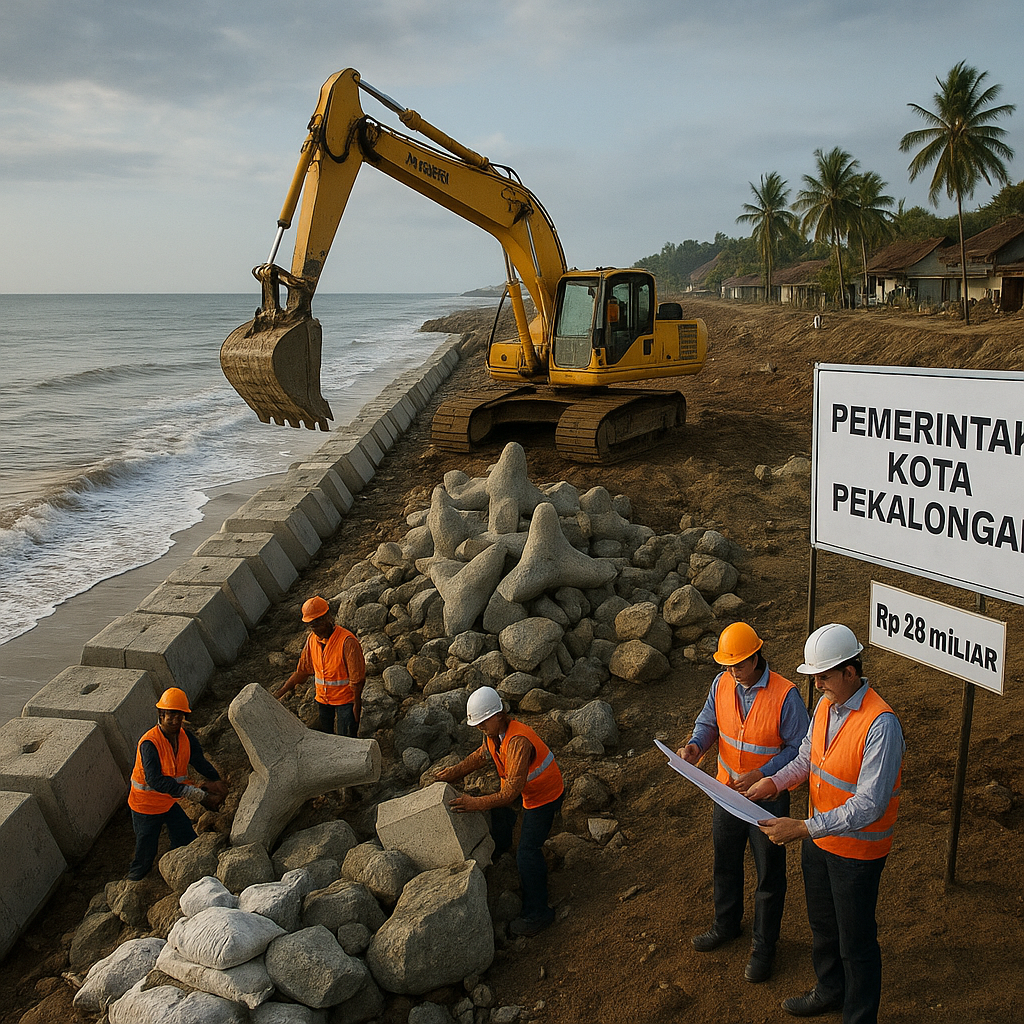 Pemerintah Kota Pekalongan Perkuat Tanggul Pantai Hadapi Ancaman Rob dan Abrasi