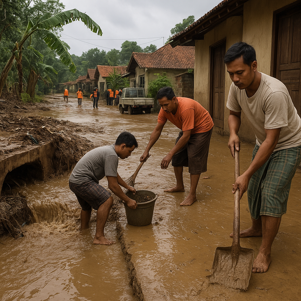 Banjir Bandang Terjang Citrosono Magelang, Air Luapan Selokan Bawa Lumpur ke Rumah Warga