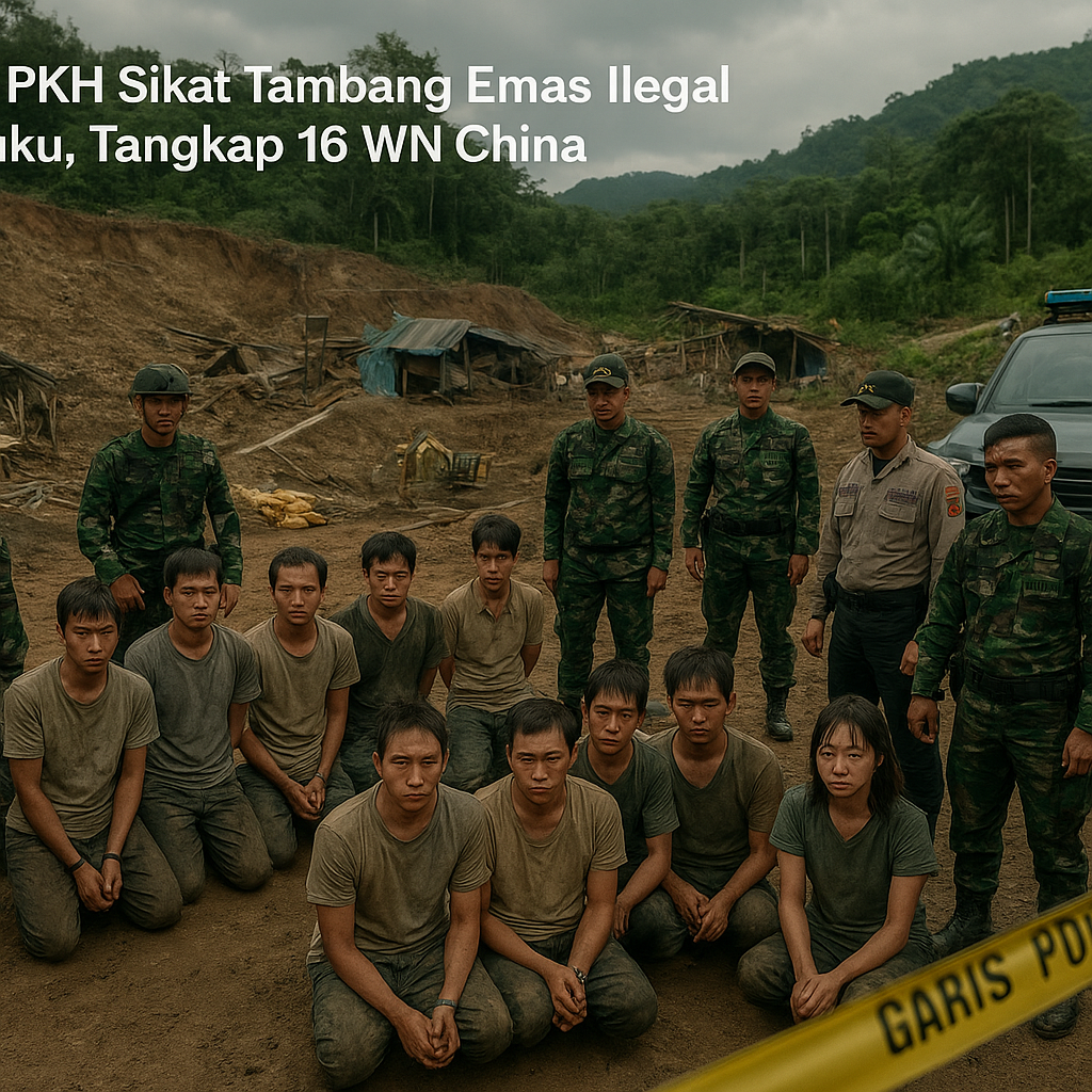 Satgas PKH Sikat Tambang Emas Ilegal di Maluku, Tangkap 16 WN China