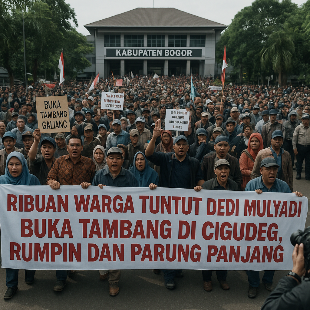 Ribuan Warga Tuntut Dedi Mulyadi Buka Tambang di Cigudeg, Rumpin dan Parung Panjang