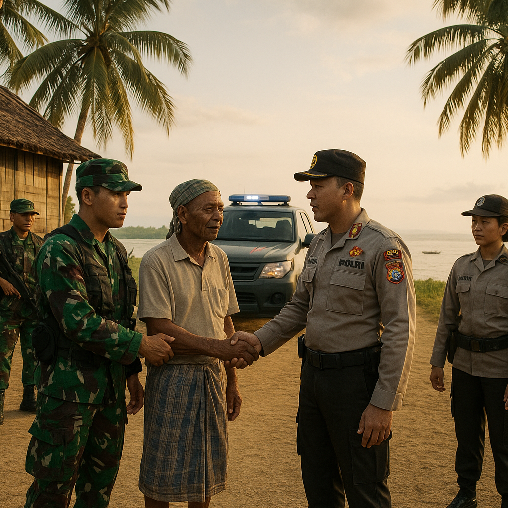 Jamin keamanan pasca bentrok, Personel gabungan TNI-Polri gelar patroli cipta kondisi di perbatasan Desa Lauran dan Bomaki