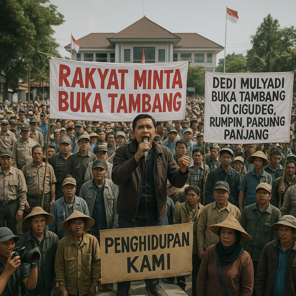 Ribuan Warga Tuntut Dedi Mulyadi Buka Tambang di Cigudeg, Rumpin dan Parung Panjang