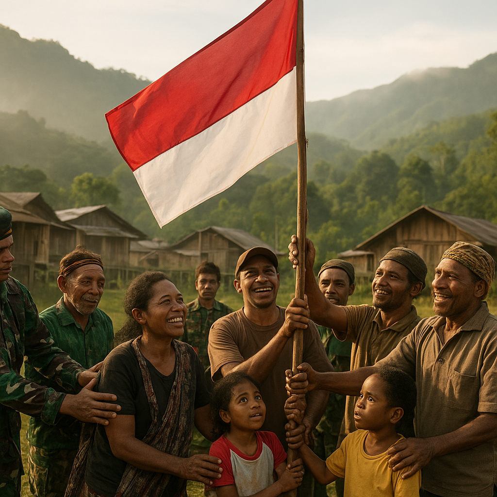 Kibarkan Merah Putih, Masyarakat Kembru Akhiri Pengungsian Pasca-Intimidasi OPM