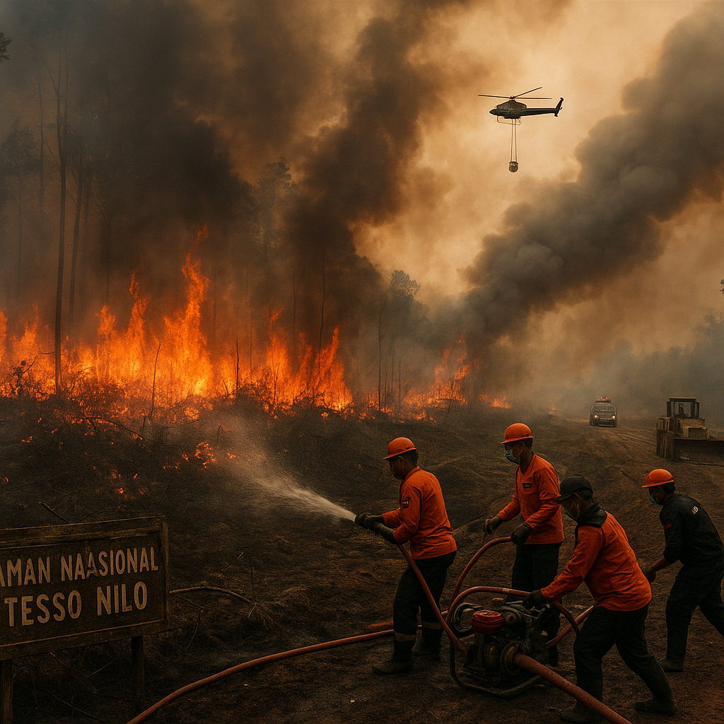 Kebakaran Hutan di Kawasan Taman Nasional Tesso Nilo, Riau, Meluas hingga 200 Hektare
