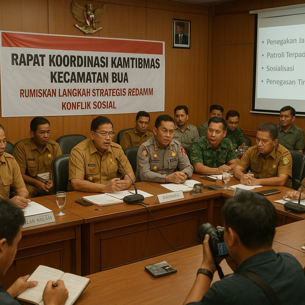 Rapat Koordinasi Kamtibmas Kecamatan Bua Rumuskan Langkah Strategis Redam Konflik Sosial