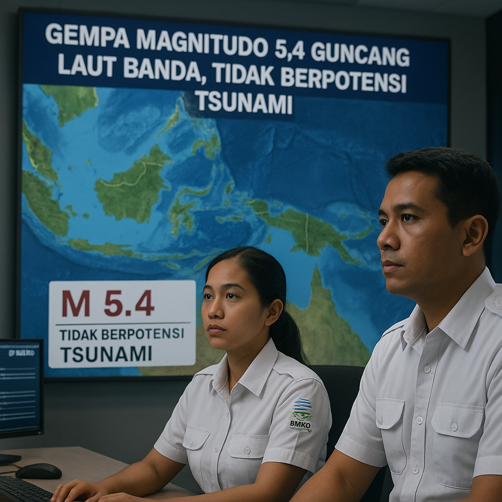 Gempa Magnitudo 5,4 Guncang Laut Banda, Tidak Berpotensi Tsunami
