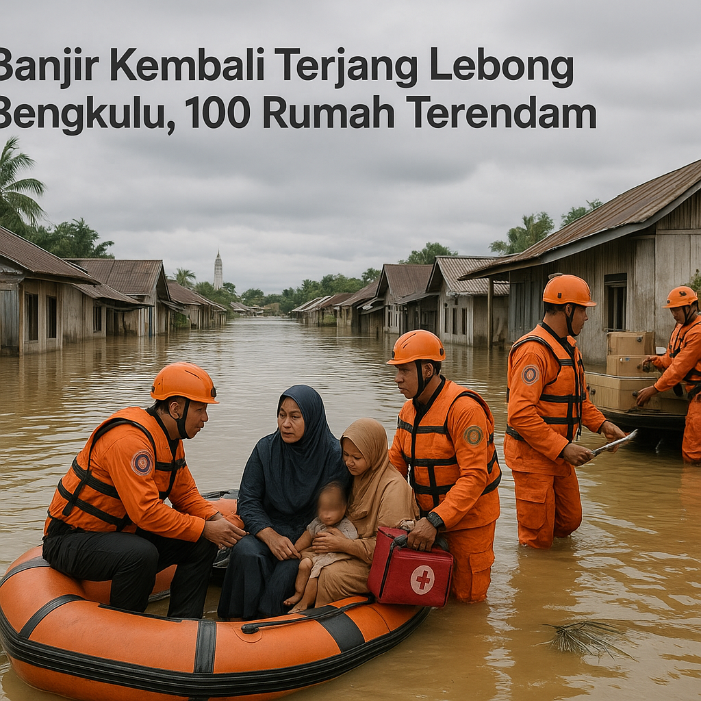 Banjir Kembali Terjang Lebong Bengkulu, 100 Rumah Terendam