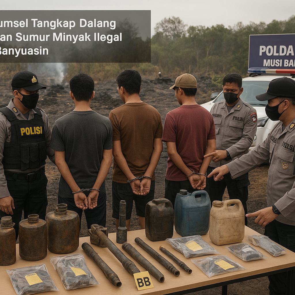 Polda Sumsel Tangkap Dalang Kebakaran Sumur Minyak Ilegal di Musi Banyuasin