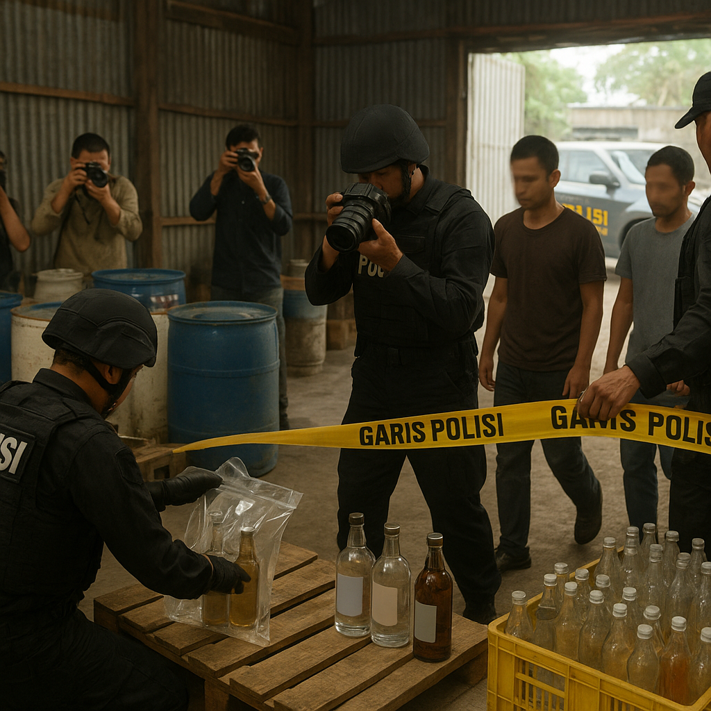 Polisi Gerebek Produksi Miras Ilegal di Gorontalo, Pelaku Edarkan Produk Palsu ke Sulut