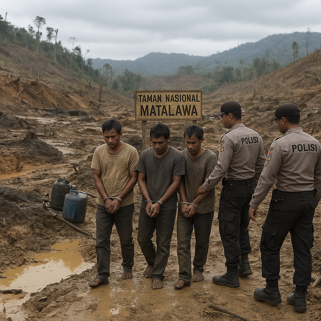 Tambang Emas Ilegal di Taman Nasional Matalawa NTT, 3 Pria Jadi Tersangka