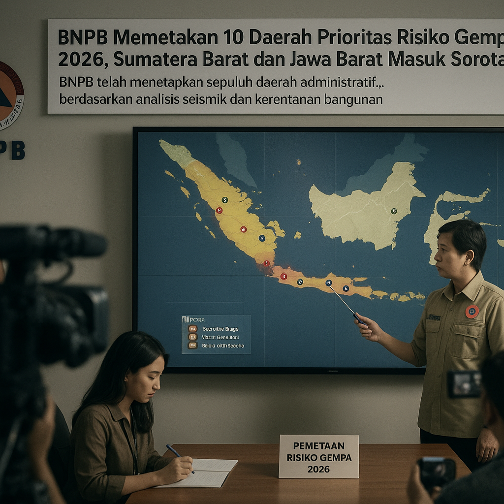 BNPB Memetakan 10 Daerah Prioritas Risiko Gempa 2026, Sumatera Barat dan Jawa Barat Masuk Sorotan