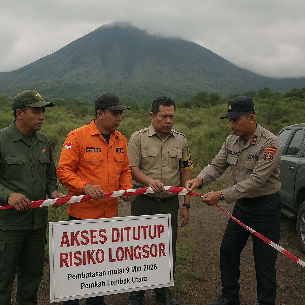 Kebijakan Pembatasan Akses Wisata ke Gunung Rinjani untuk Antisipasi Bencana Longsor