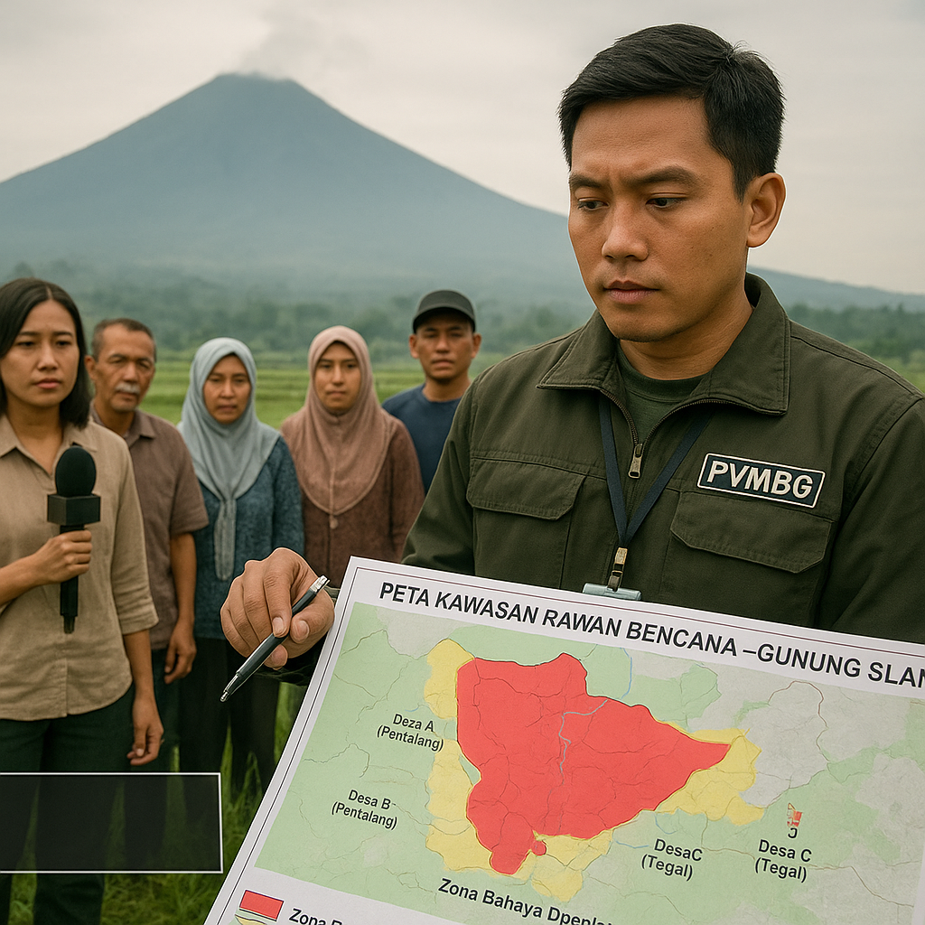Pusat Vulkanologi Revisi Peta Kawasan Rawan Bencana Gunung Slamet, Empat Desa Diperluas Zona Bahaya
