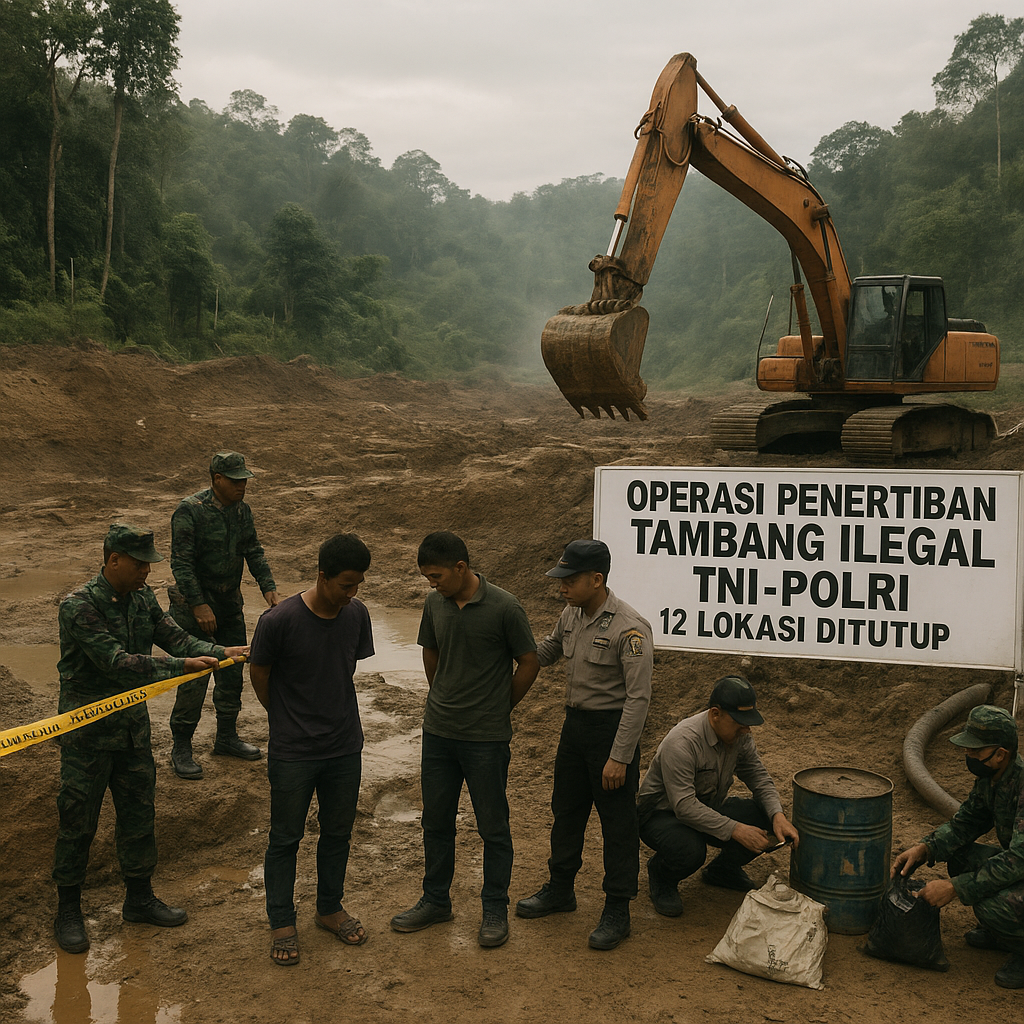 Penertiban Tambang Ilegal di Kalimantan Barat Libatkan Operasi Gabungan TNI-Polri, 12 Lokasi Ditutup