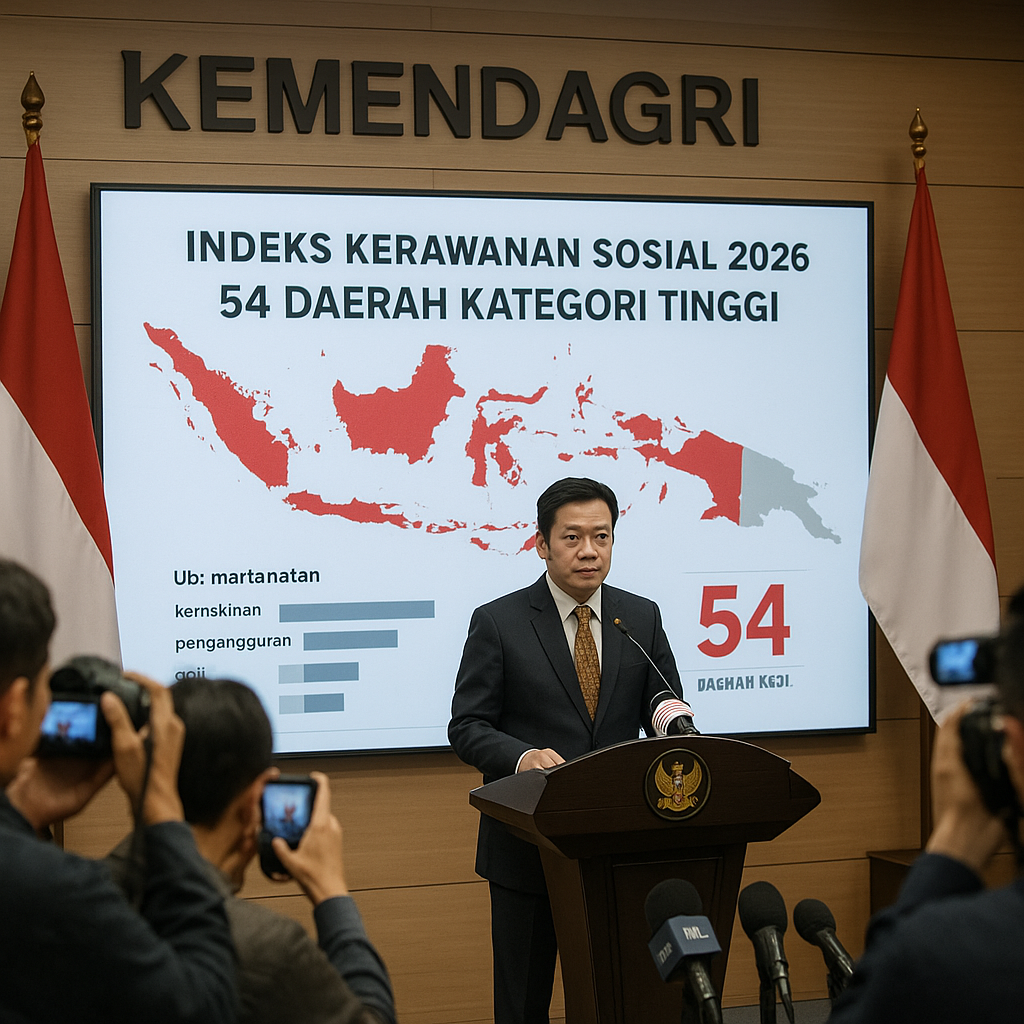 Kemendagri Rilis Indeks Kerawanan Sosial 2026: 54 Daerah Masuk Kategori Tinggi