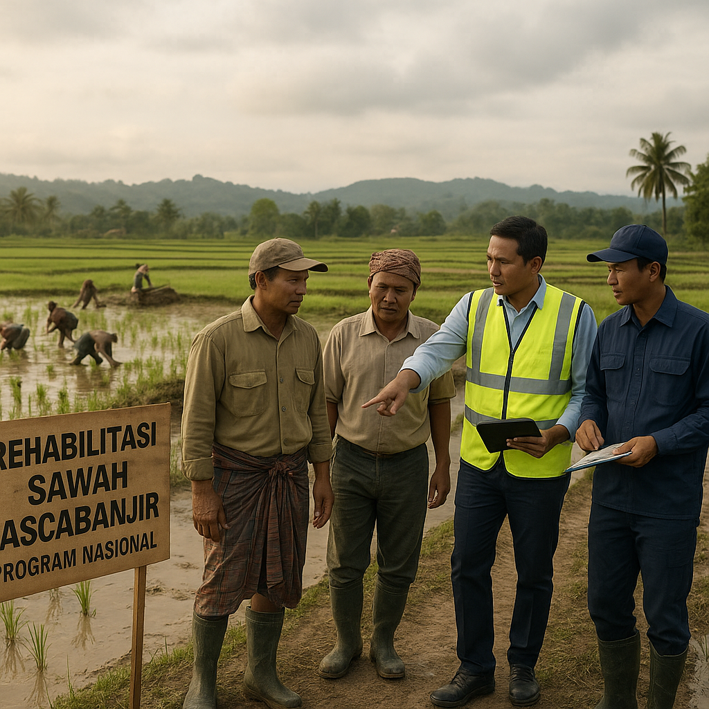 Rehabilitasi Sawah Pascabanjir Sumatera Didorong Jadi Strategi Pangan RI